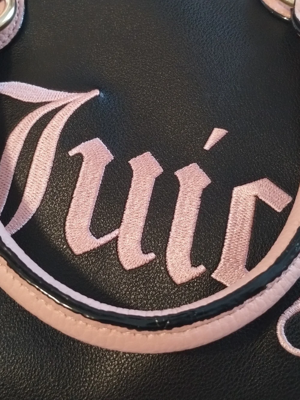 Juicy Couture Urban Heritage Bowler Liquorice & Pink Logo Satchel